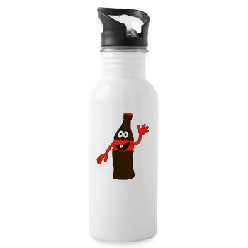 Bouteille de cola - Gourde avec paille intégrée - blanc - Droite