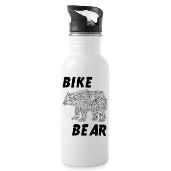 Bike bear - Water bottle with straw - white - Right