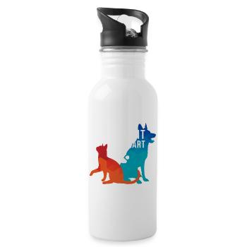 Every Patient Leaves A Pawprint On My Heart - Water bottle with straw - white - Right