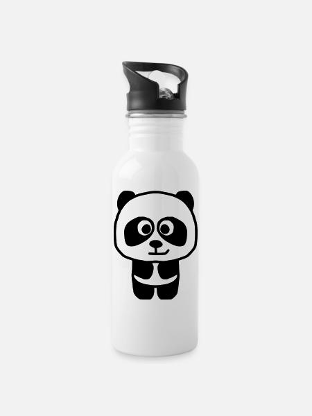 Panda - Gourde avec paille intégrée - blanc