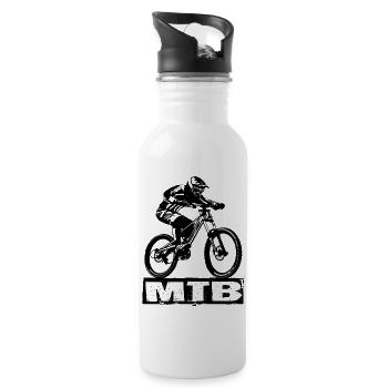 MTB - Trinkflasche mit integriertem Trinkhalm - Weiß - Rechts