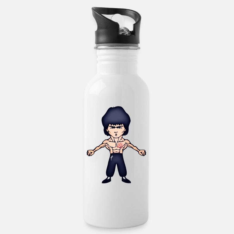 Bruce - Trinkflasche mit integriertem Trinkhalm - Weiß