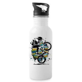 BMX bike | BMX pump track | Gift idea retro - Water bottle with straw - white - Right