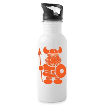 Viking gift saying Denmark North - Water bottle with straw - white - Right