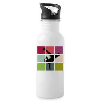 Breakdance breaker retro bboy - Trinkflasche mit integriertem Trinkhalm - Weiß - Rechts