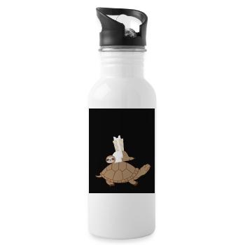 Animaux - Gourde avec paille intégrée - blanc - Droite