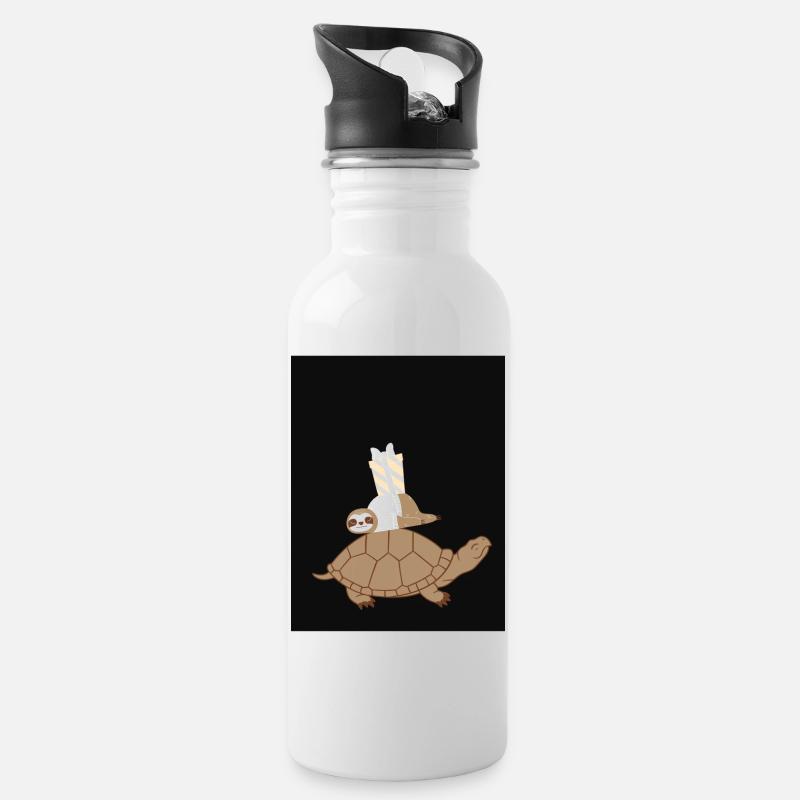 Animaux - Gourde avec paille intégrée - blanc
