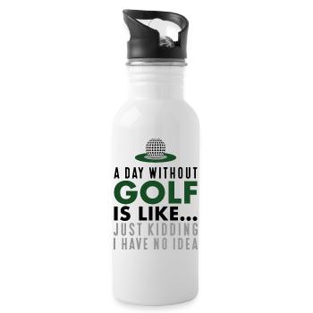 Lustige Sprüche Golf - Trinkflasche mit integriertem Trinkhalm - Weiß - Rechts