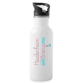 Heidenheim maritim beere hellblau - Trinkflasche mit integriertem Trinkhalm - Weiß - Rechts