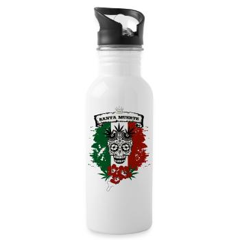 Santa Muerte - Trinkflasche mit integriertem Trinkhalm - Weiß - Rechts