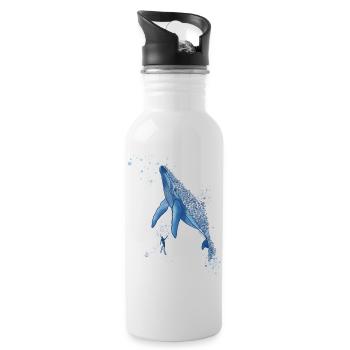 Anker Wal Taucher - Trinkflasche mit integriertem Trinkhalm - Weiß - Rechts