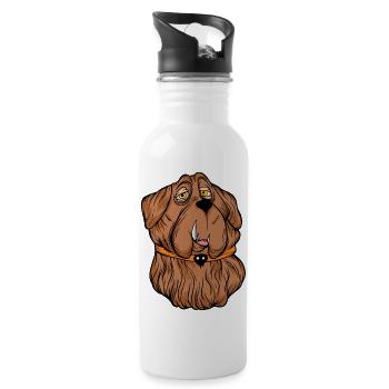 Funny dogs 15 - Water bottle with straw - white - Right