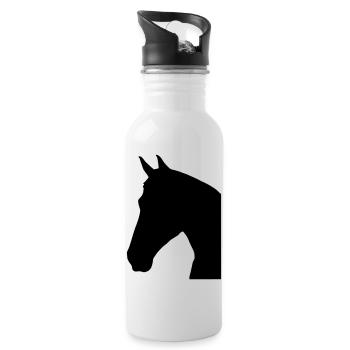 Pferdekopf SMILE - Trinkflasche mit integriertem Trinkhalm - Weiß - Rechts