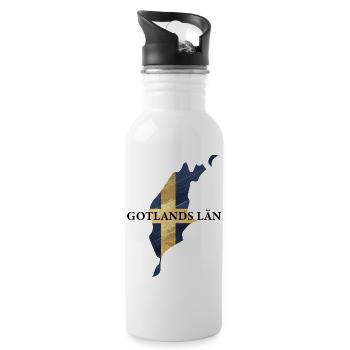 SCHWEDEN GOTLANDS LÄN - Trinkflasche mit integriertem Trinkhalm - Weiß - Rechts