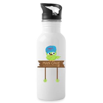Owl MAN CAVE - Trinkflasche mit integriertem Trinkhalm - Weiß - Rechts