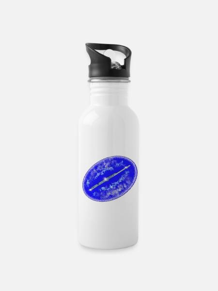 Cross-floe 2 - Water bottle with straw - white