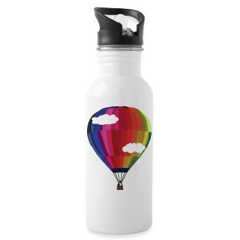 Ballon - ein Stück Freiheit. - Trinkflasche mit integriertem Trinkhalm - Weiß - Rechts