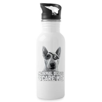 Bull terrier pirate - Water bottle with straw - white - Right