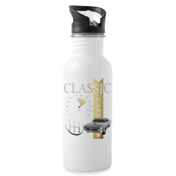 Automobile Classic Cars - Water bottle with straw - white - Right