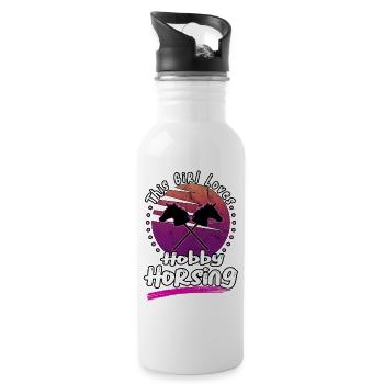 This Girl Loves Hobby Horsing Hobby Horse - Water bottle with straw - white - Right