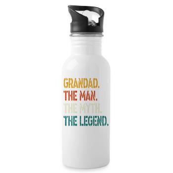 Opa der Mann der Mythos die Legende T Shirt - Trinkflasche mit integriertem Trinkhalm - Weiß - Rechts
