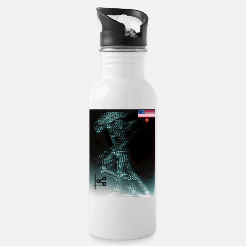 choiras 👽 - Trinkflasche mit integriertem Trinkhalm - Weiß