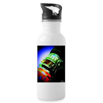 Train - Trinkflasche mit integriertem Trinkhalm - Weiß - Rechts