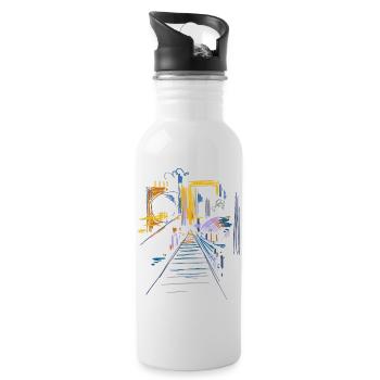 Architecture Abstract - Water bottle with straw - white - Right