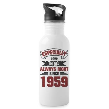 Especially Good 1959 Born Birthday Gift - Water bottle with straw - white - Right