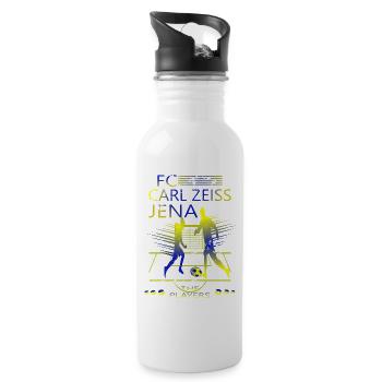 FC Carl Zeiss Jena - Trinkflasche mit integriertem Trinkhalm - Weiß - Rechts