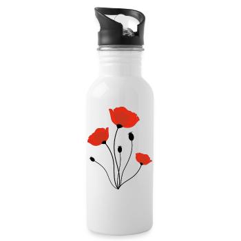 Coquelicot - Gourde avec paille intégrée - blanc - Droite