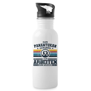 Zum Panantukan geboren - Kampfsport dirty boxing - Trinkflasche mit integriertem Trinkhalm - Weiß - Rechts