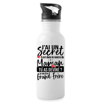 J'ai Un Secret - Devenir Grand-Frère Cadeau Humour - Gourde avec paille intégrée - blanc - Droite