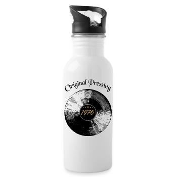 Birthday 1976 Record Music Gift - Water bottle with straw - white - Right