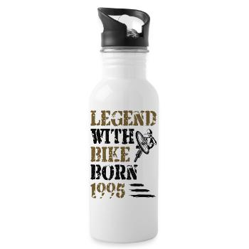 Légende sur le vélo 1995 anniversaire cycliste - Gourde avec paille intégrée - blanc - Droite