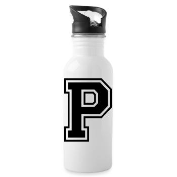 Letter P Team Football Baseball Basketball University - Water bottle with straw - white - Right
