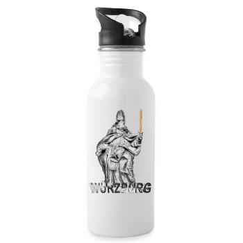 Würzburg Germany - Trinkflasche mit integriertem Trinkhalm - Weiß - Rechts
