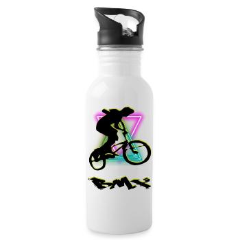 BMX Bike - Trinkflasche mit integriertem Trinkhalm - Weiß - Rechts