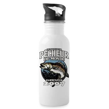 Le meilleur pêcheur depuis 2007 - Gourde avec paille intégrée - blanc - Droite