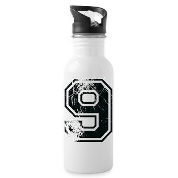 Number 9 Team Football Baseball Basketball University - Water bottle with straw - white - Right