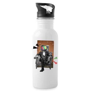 Retro TV - Water bottle with straw - white - Right