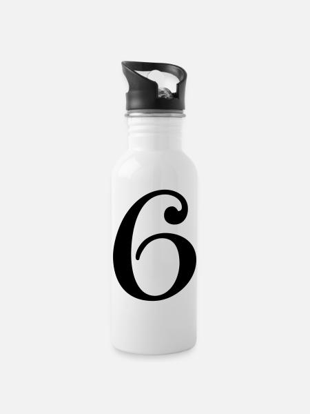 6 - Water bottle with straw - white
