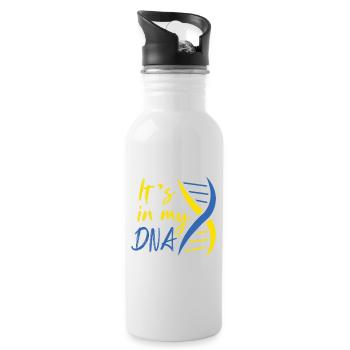 It's In My Dna Ukraine Vintage Ukrainian Flag - Water bottle with straw - white - Right