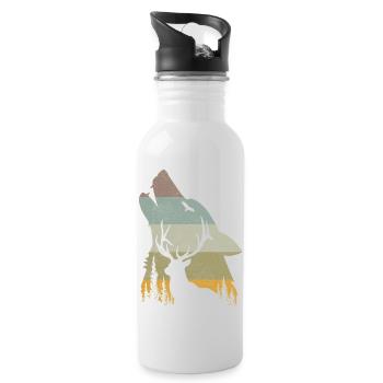 Loup - Gourde avec paille intégrée - blanc - Droite