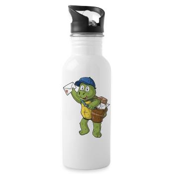 Postman - Water bottle with straw - white - Right