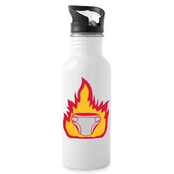 Fire diaper hot - Water bottle with straw - white - Right
