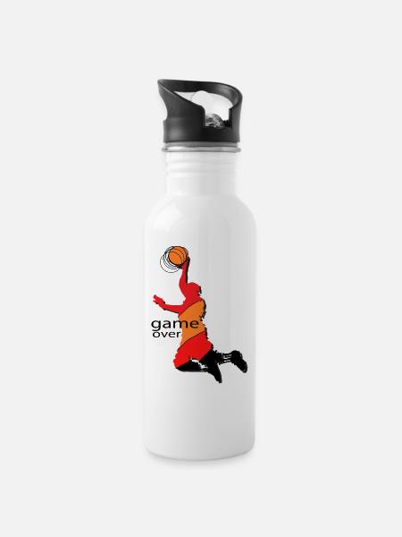 Basket - Trinkflasche mit integriertem Trinkhalm - Weiß