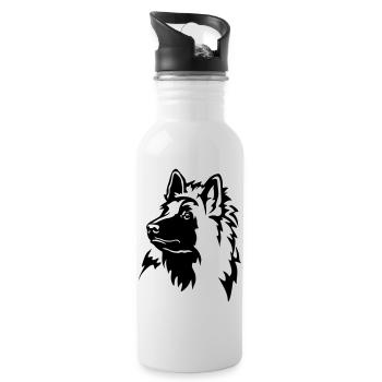 Tervueren head - Water bottle with straw - white - Right