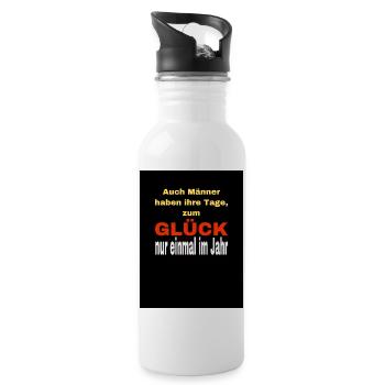 Männertag - Trinkflasche mit integriertem Trinkhalm - Weiß - Rechts