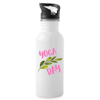Journée de yoga - Gourde avec paille intégrée - blanc - Droite